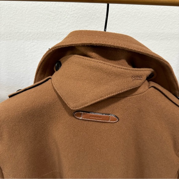 COACH wool and leather camel peacoat LIKE NEW - Picture 6 of 16